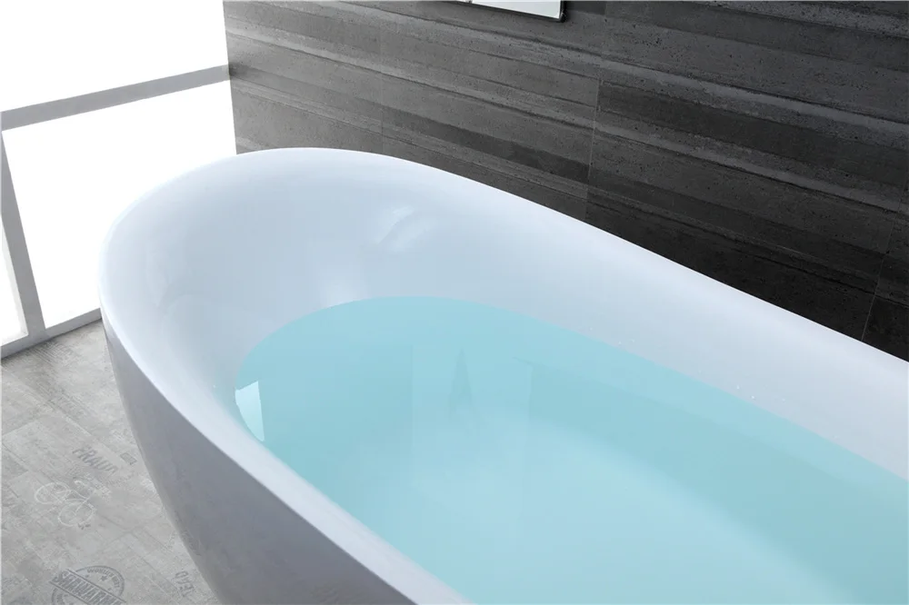 White Modern Home Acrylic One Person Adults Bath Tub Indoor Freestanding Bathtub For Hotel Bathroom