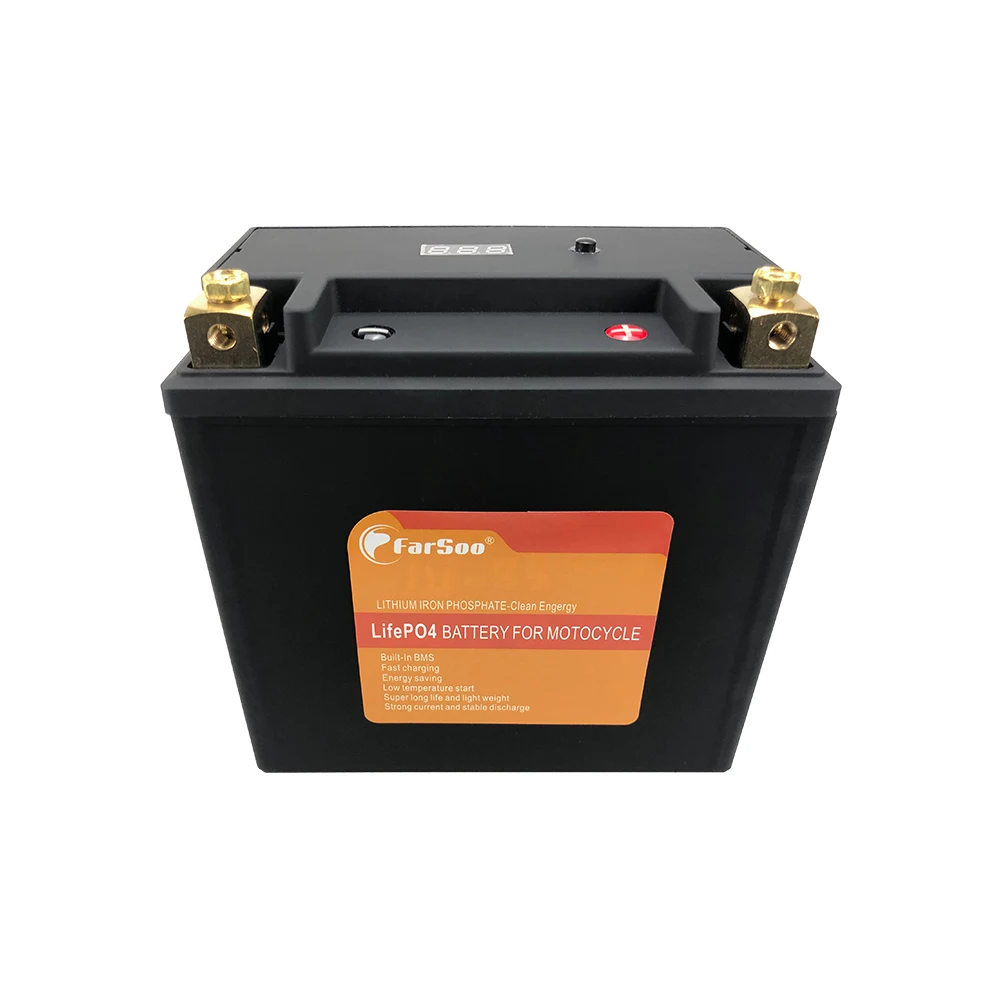 12V Rechargeable electric bikes LiFePO4 lithium motorcycle 14-BS battery pack with BMS Start stop batteries