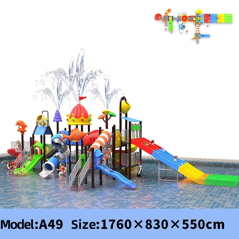 Wholesale High Quality Plastic and Aluminium Alloy Swimming Pool Slide kids playground equipment outdoor for Amusement Park