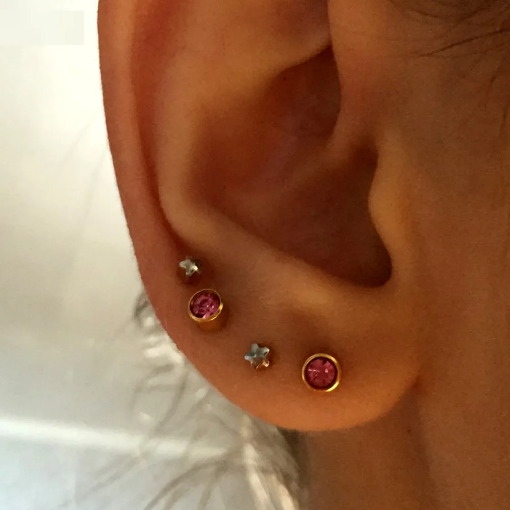 Hot Wholesale Stainless Steel Ear Piercing Kit Top Quality Silver Plating  Ear Piercing Tool Set Piercing Gun