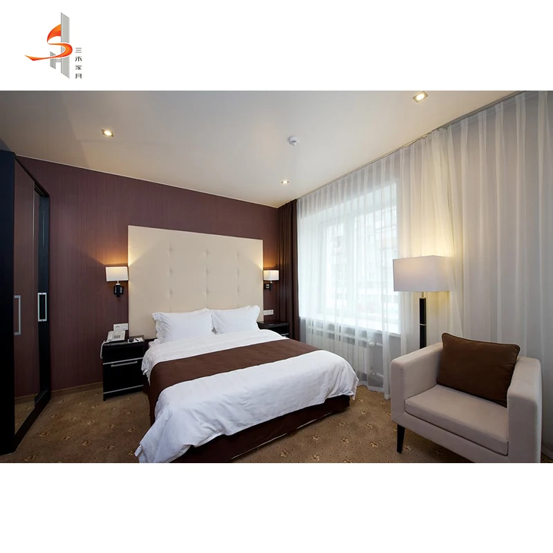 Foshan Furniture Manufacturer Wholesale Luxury Modern Hotel Guest Room double bed headboard Bedroom Furniture Sets