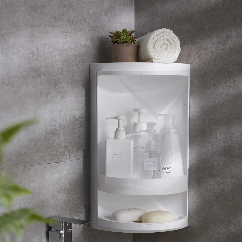 360 Degree Rotating Triangle Plastic Shelf