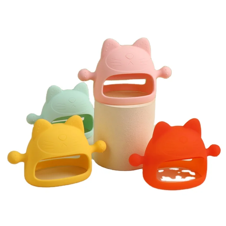BPA Free Sensory Autism Kids Anti-dropping  teething ring , teething stick Toy Baby Wrist Silicone Teether