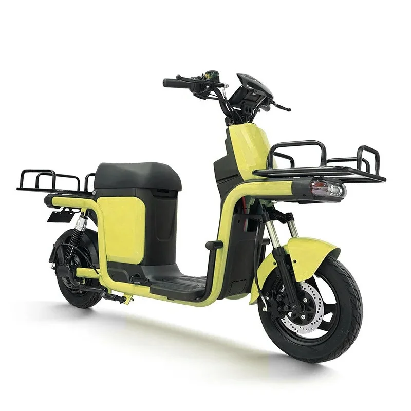 Electric Bicycle 2 Wheel Open Ebike Take out Food Delivery Ridder Electric Scooter with Removable Double Battery