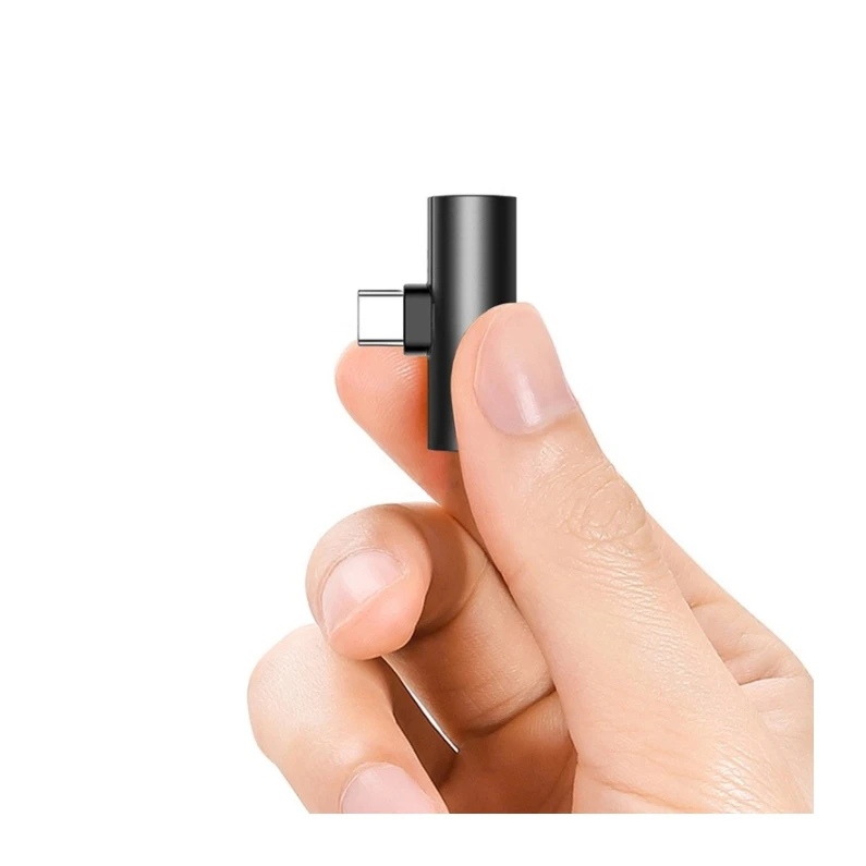 Factory wholesale Metal Type-c headphone adapter, 2 in 1 charging music 3.5mm adapter cables