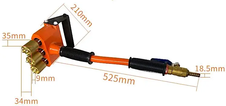TY63003 Triple Head Hand Held Air Scabbler ramping large slab differences, texturing parking deck and wheelchair ramps asphalt