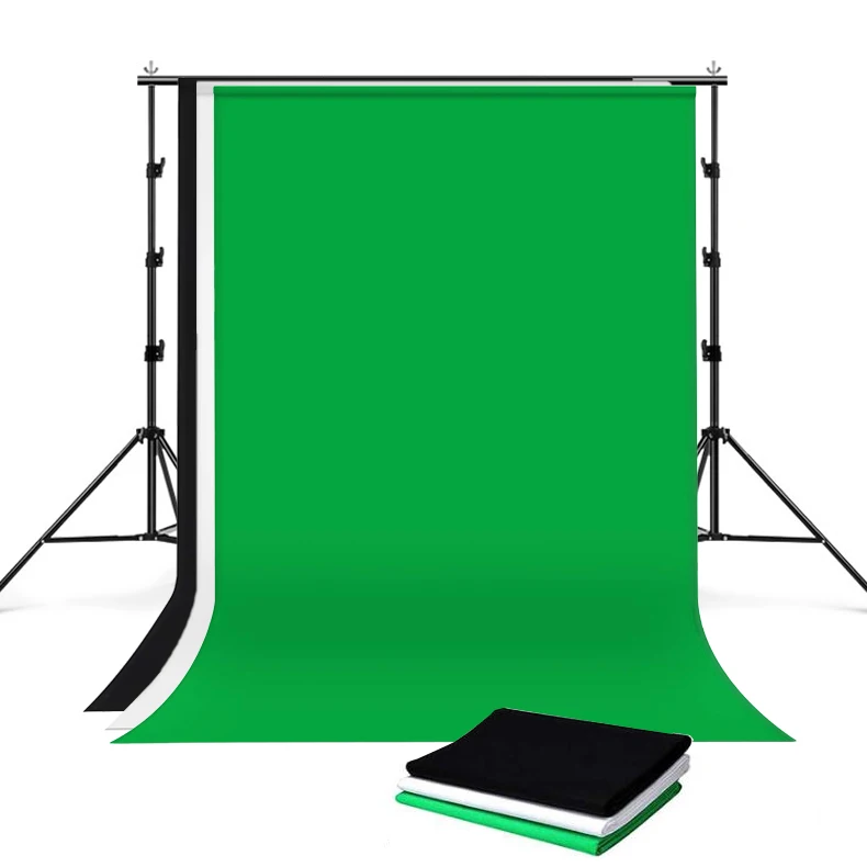 Photography Studio Set 2.6M x 3M Background Stand Green Screen Backdrop Softbox Umbrellas Bulbs Lighting Kit