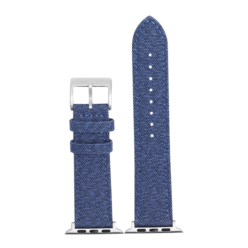 New Canvas Watch Strap With smart watch connector 20/22 mm Woven Fabric Watch Band With 304L Buckle Customize Logo