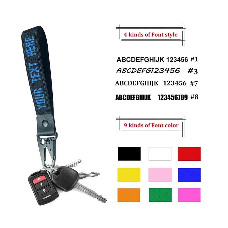 Sublimation Short Carabiner Lanyard Keychain Metal Key Ring Hook Strap Wrist Lanyard Custom Car Motorcycle Key Chain With Logo