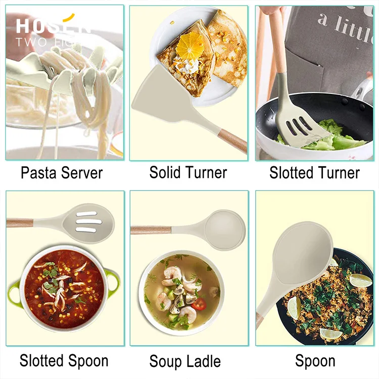 High Quality Silicone Cooking Sets Widely Use Kitchden Spatula Spoon Accessories Hot Sell Cooking Tools Kitchenware Sets