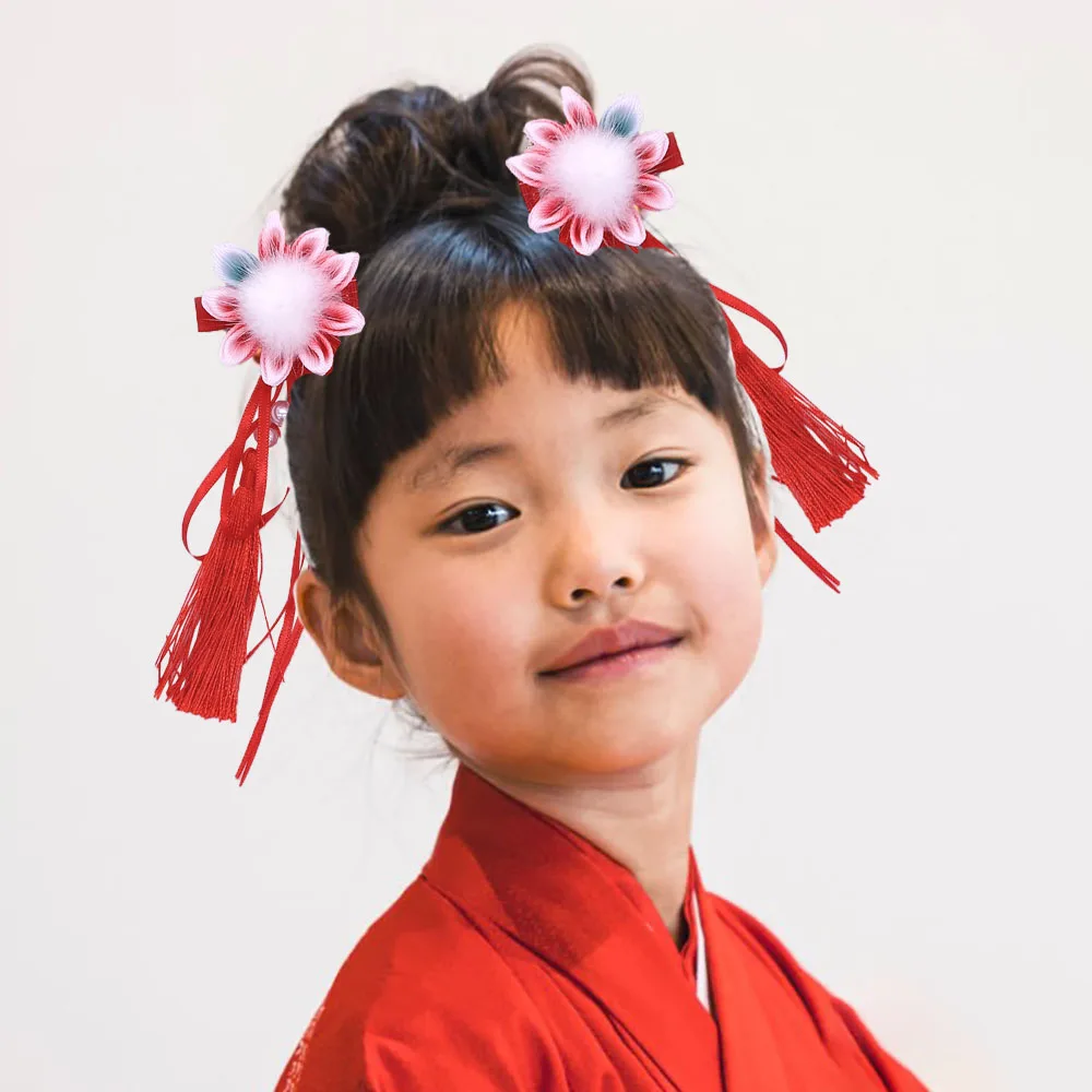 beautiful flower tassels hair clips girls chinese hanfu gorgeous kanzashi hair accessories