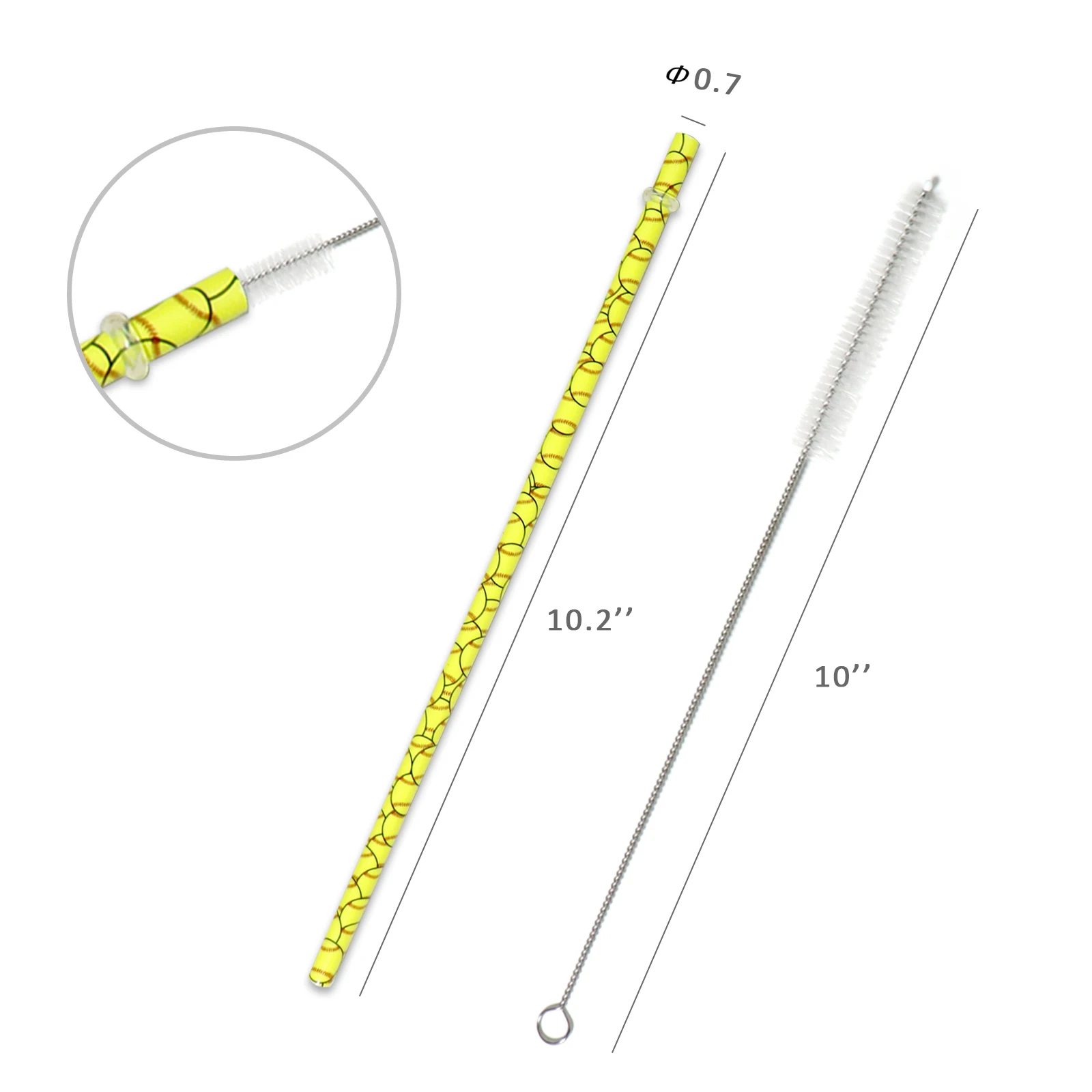 Swig Sip Reusable Drinking Straws - Set of 6 Plastic Straws +Cleaning Brush,12 inch Long Fits 12oz Cups,20oz 30oz Tumblers