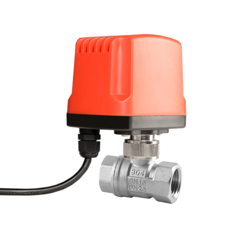 Stainless steel two-way quick-opening and closing electric ball valve DN15 normally closed threaded drain valve for water
