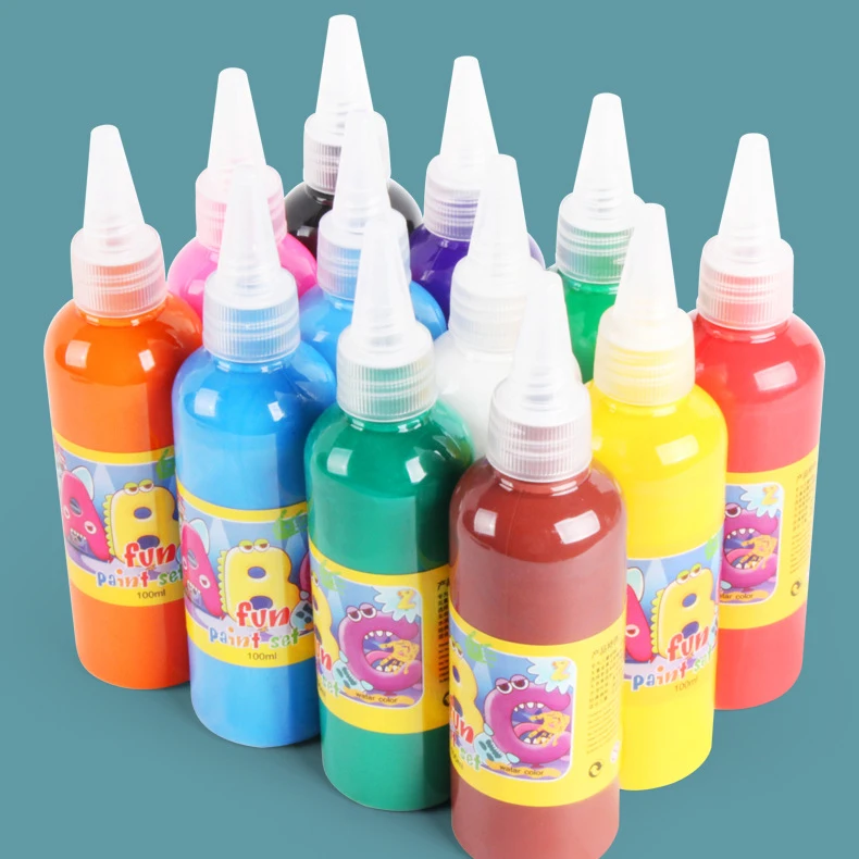 non toxic high-capacity 100ml 12 colours washable finger paint