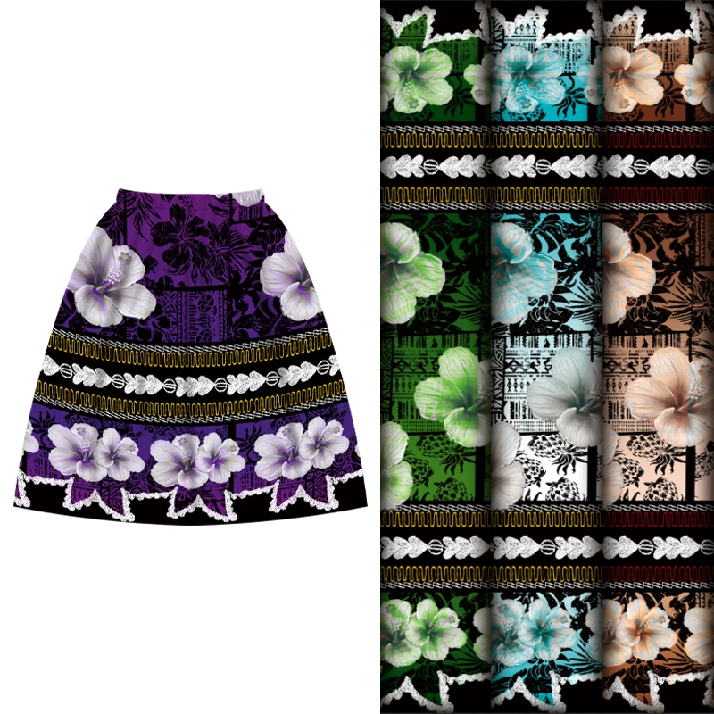 Blooming flowers Gorgeous solid color background with lace pattern compact pattern digital print bright flower fabric