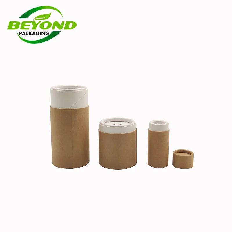 Biodegradable Cardboard Kraft Paper Tube Spice Shaker Top Packaging Round Food Grade Cylinder Box Wax Lining Tube With Sifter