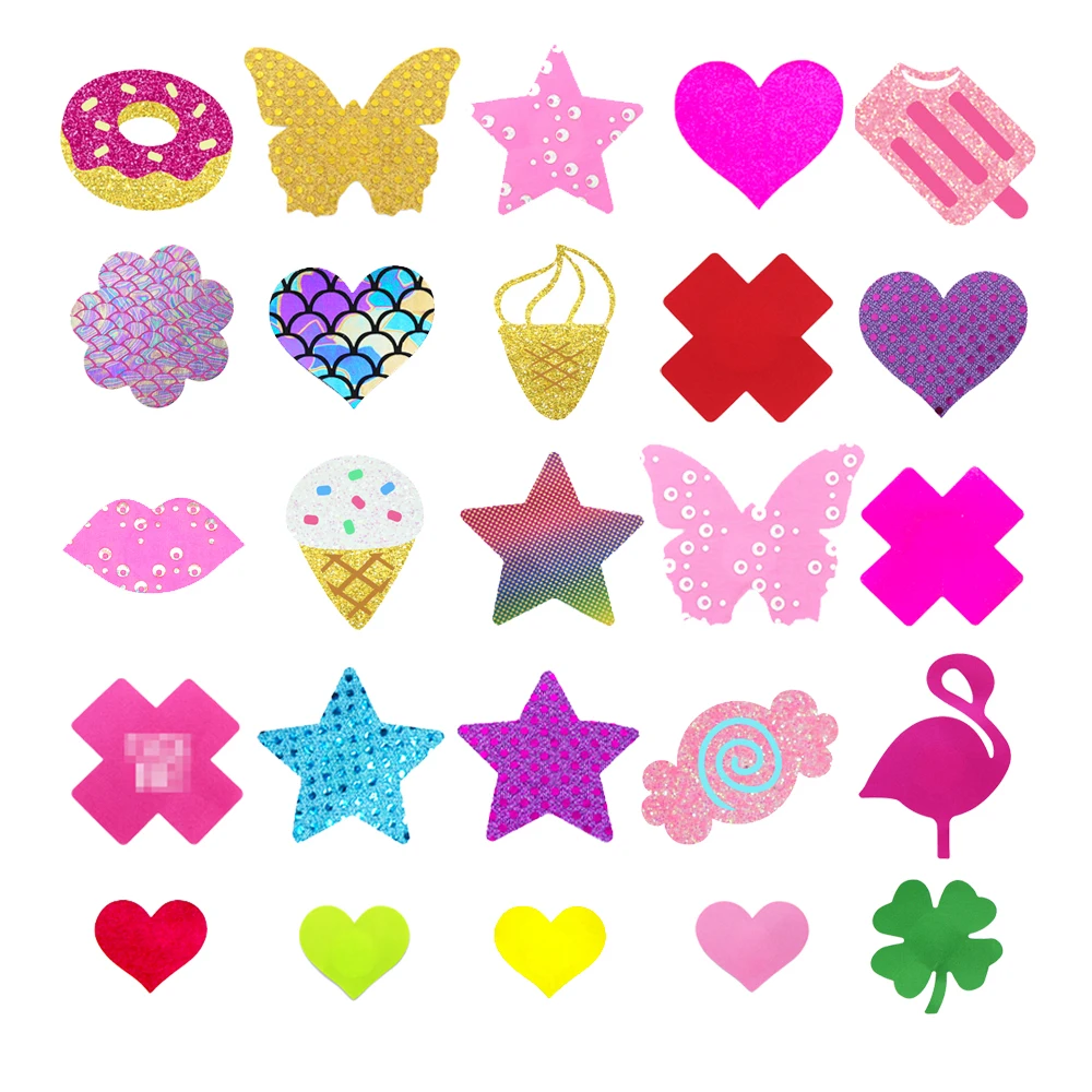 Popular Gradient Color Star Shape Breast Pasties Sexy Disposable Nipple Cover Sticker