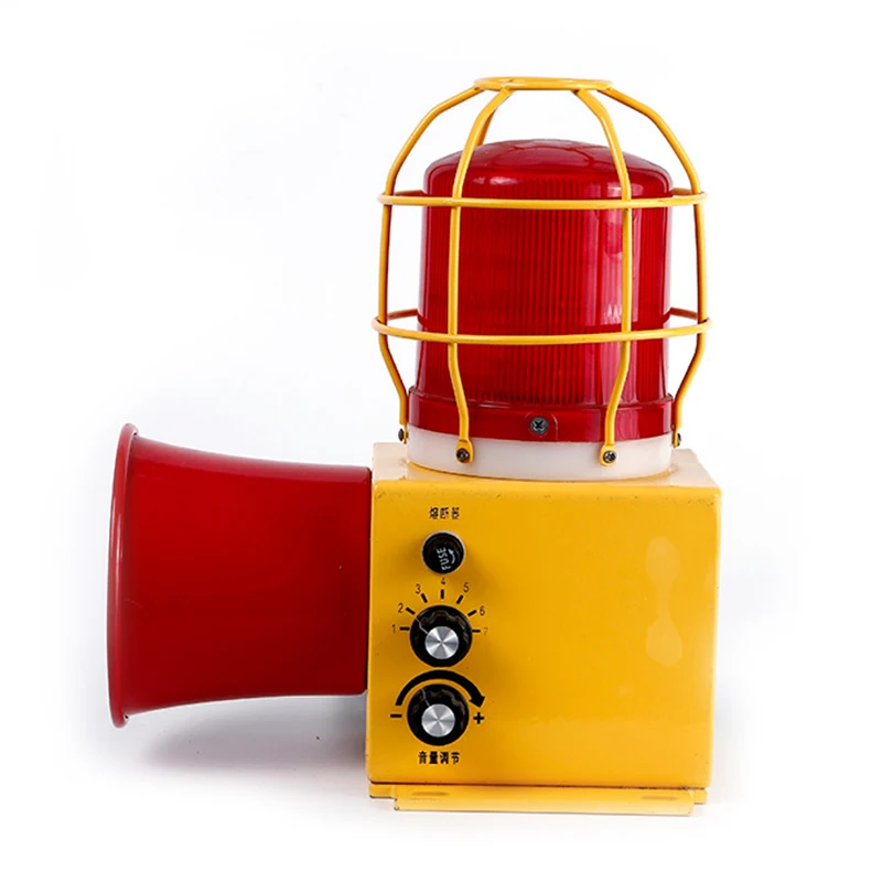 Hot sale 110V Industrial Horn Alarm Integrated LED Strobe Light Audible Visual Alarm Sounder 360 Rotating audible visual alarm