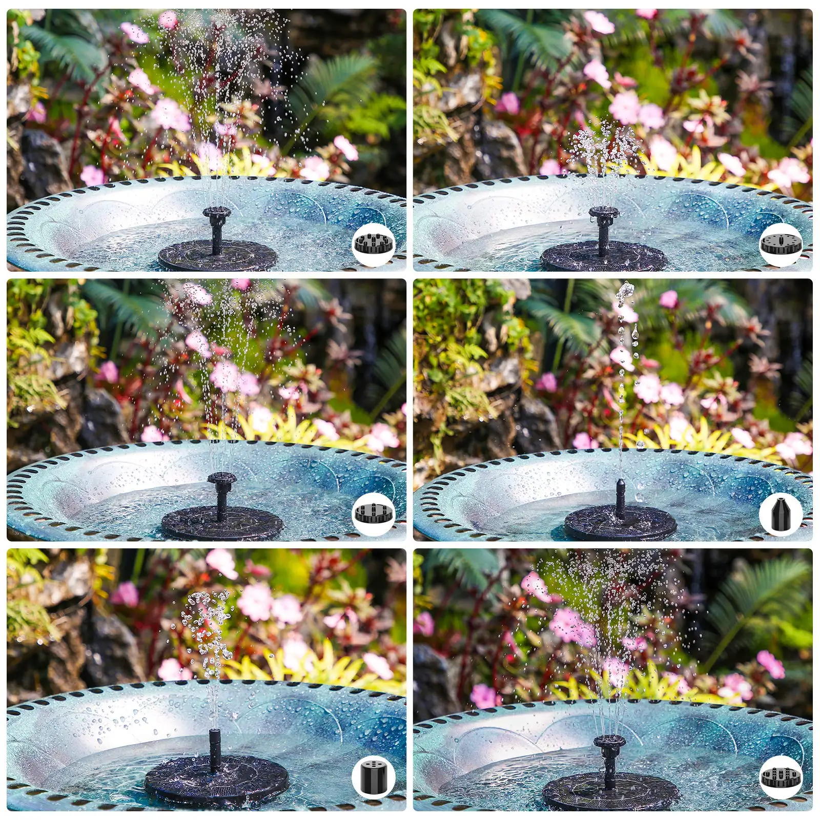 Outdoor Floating Solar Fountain For Bird Bath Mini Solar Panel Powered Fountain Pump