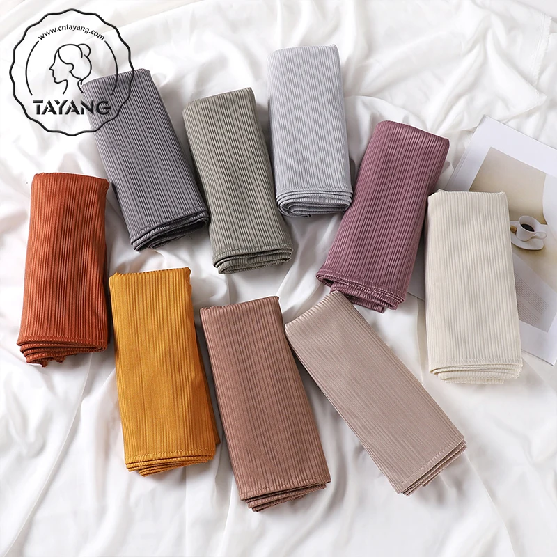 Высокое качество 16 видов цветов Премиум ребристый хлопковый Трикотажный Шарф эластичный вискоза хиджаб для мусульманских женщин
