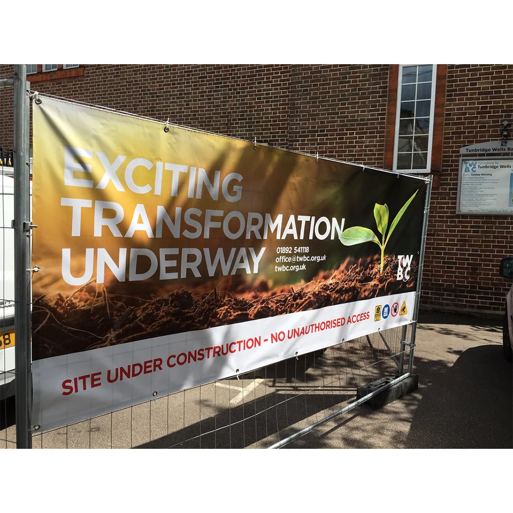 Outdoor Wall Hanging Full Color Printed Advertising Banner Vinyl Sign, Vinyl Banner Custom Printing Service