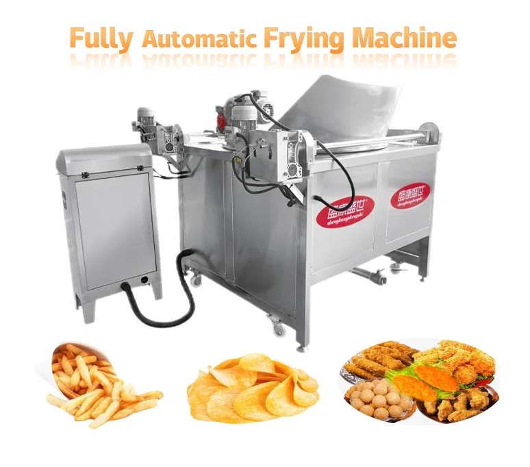 New Restaurant commercial fish frying machine potato chips fryer automatic continuous pork skin conveyor belt frying machine