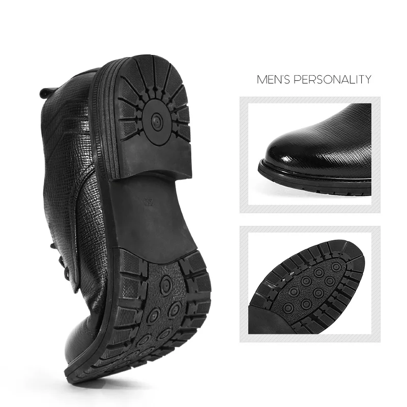 
Quality Luxury Italian Labels Real Leather Skin Flat Work Steel Toe Mens Dress Shoes 