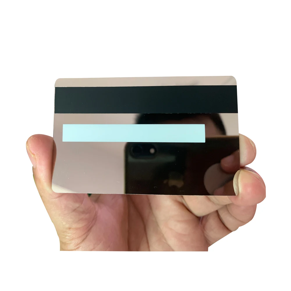 Fast Shipping Mirror Gold Silver 4442/4428 Chip Credit Card Blank Square Slot Metal Card Hot Sale