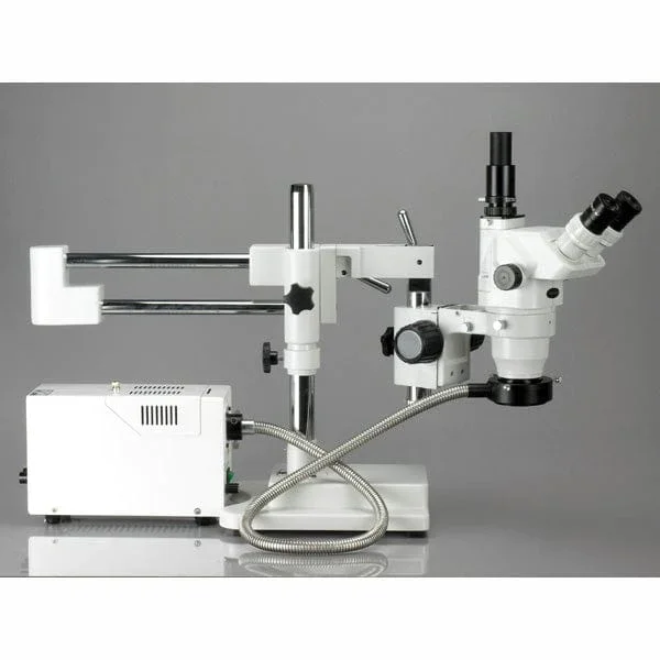 AmScope Supplies 2X-225X Trinocular Stereo Boom Microscope + 3MP Camera