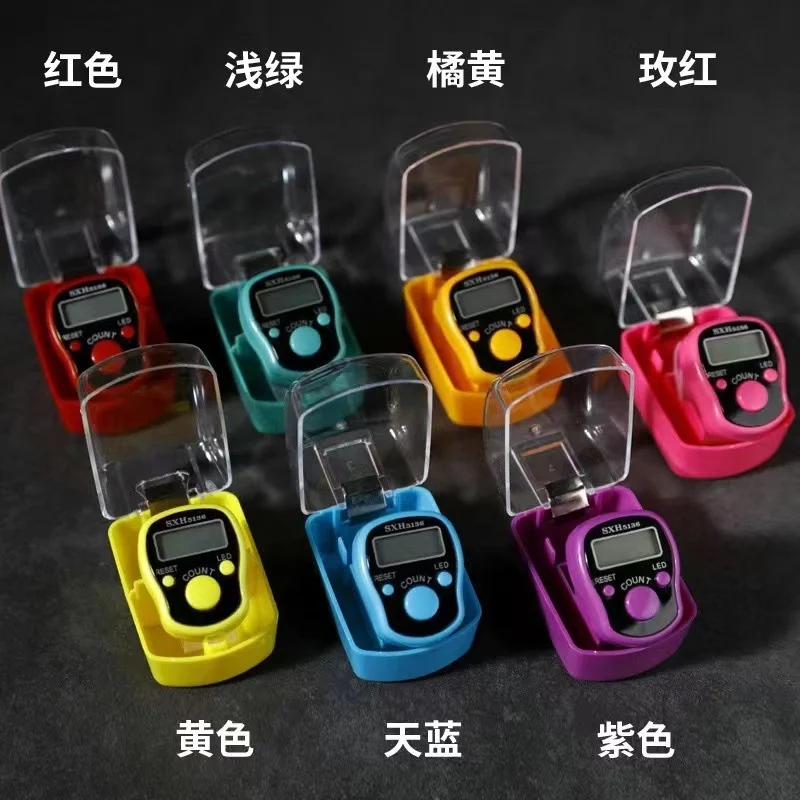 Johold LED Light Finger Counter Ringing Tally Counter Stitch Marker Sewing Knitting Electronic Resettable Digital Counter
