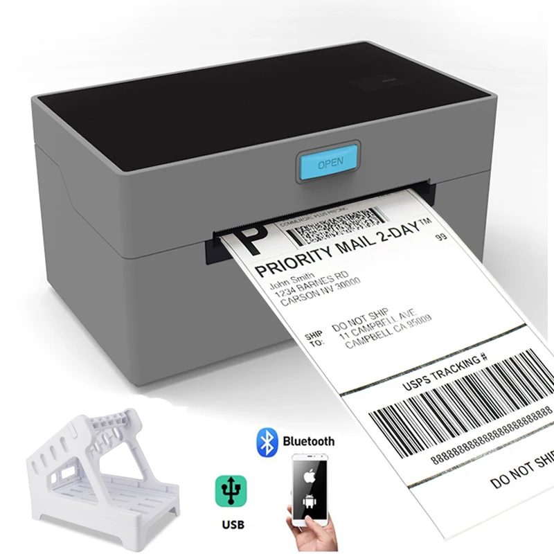 4x6 White Color Bluet Wifi Roll To Roll Shipping Label Sticker Barcode Maker Thermal Printer Machine for Supermarket