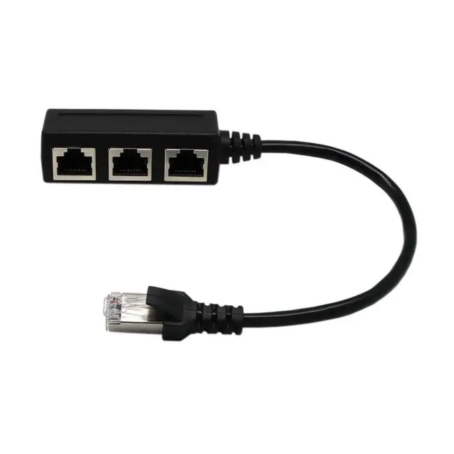3 in 1 RJ45 Splitter LAN Ethernet Network RJ45 Connector Extender Adapter Cable for Networking Extension