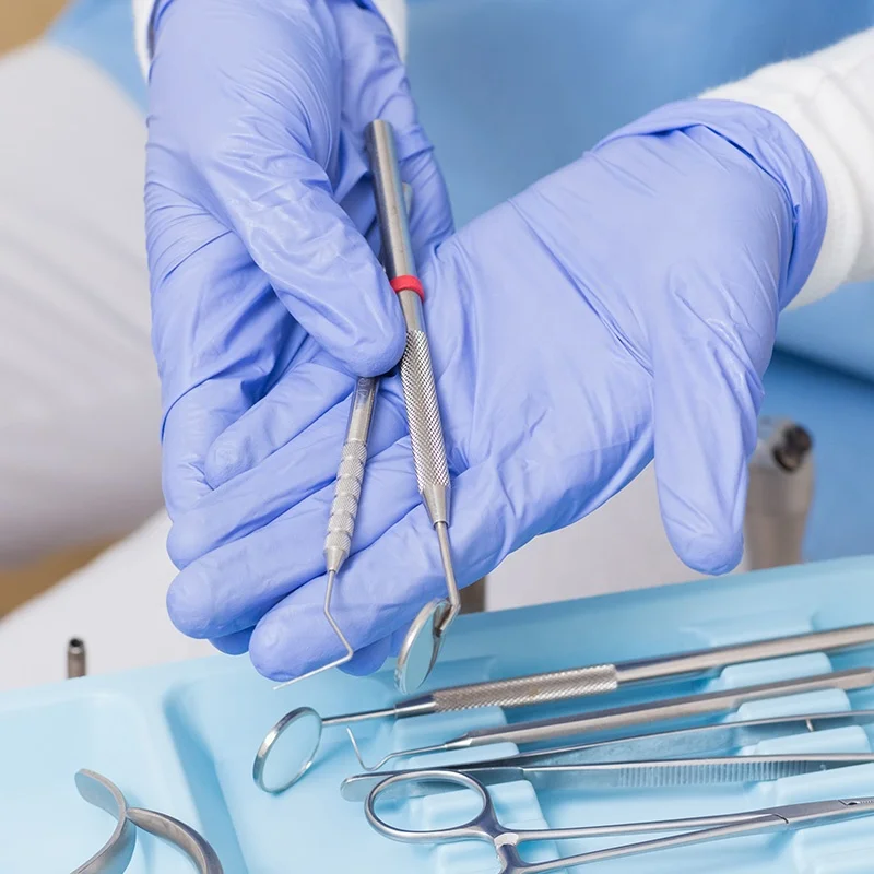 Custom Nitrile Gloves 100 PCS/Box Dental Exam Non Latex Gloves Violet Blue Powder Free Disposable Nitrile Gloves for Medical