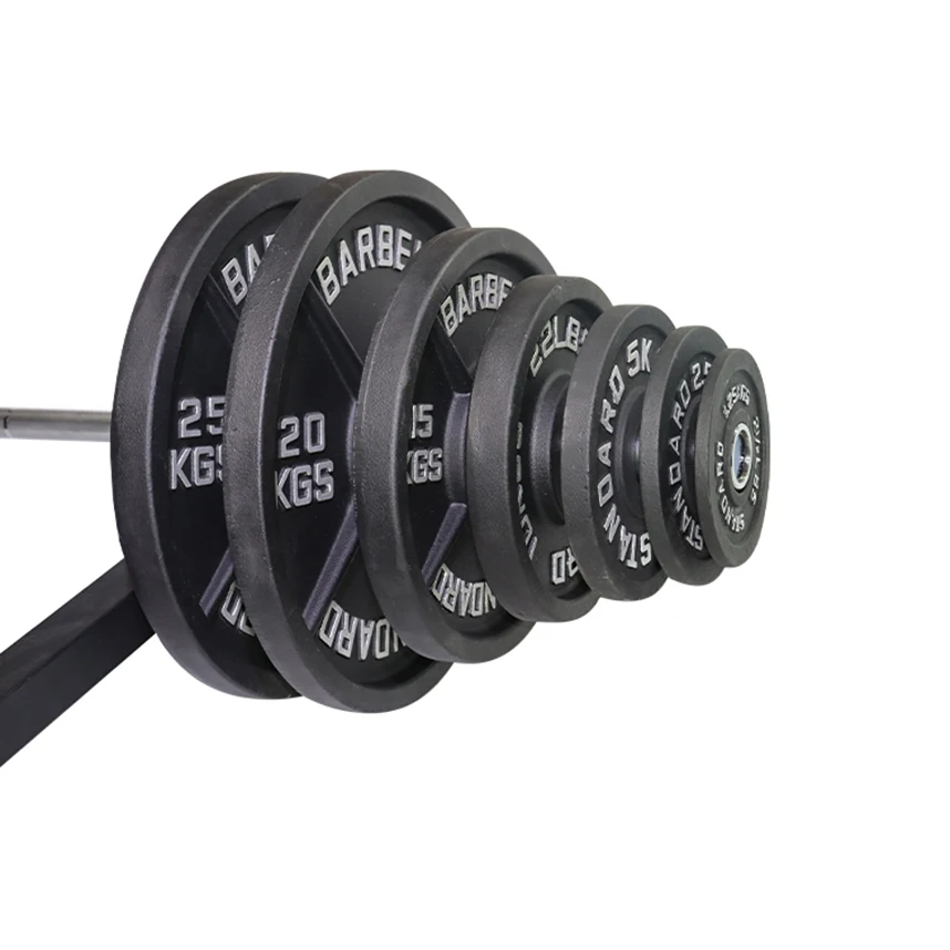 Оптовая продажа черные чугунные пластины для бампера весы тренажерного зала 5 кг 45 фунтов весовые соревнований