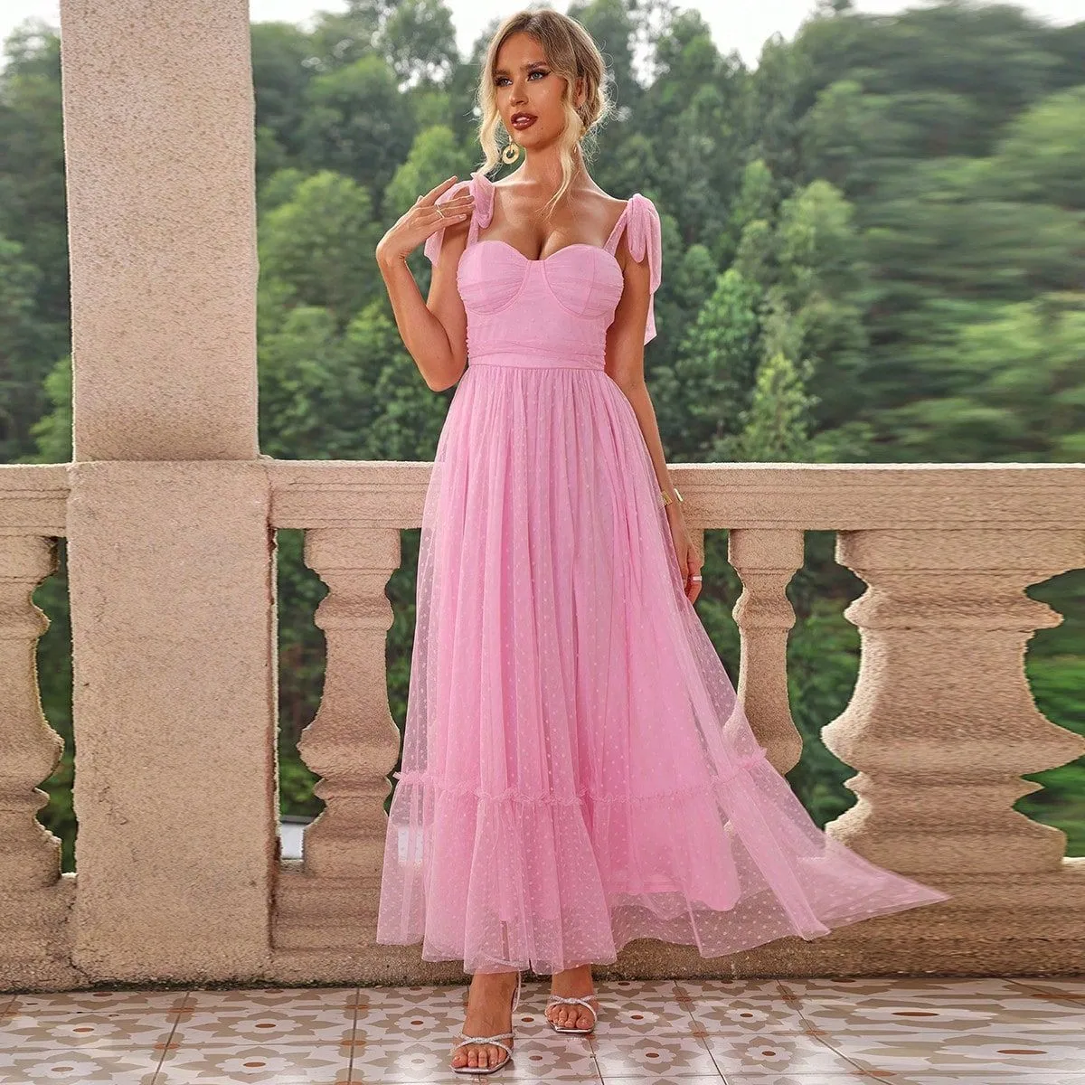 Girly wind fairy dress classical style mesh with double layer