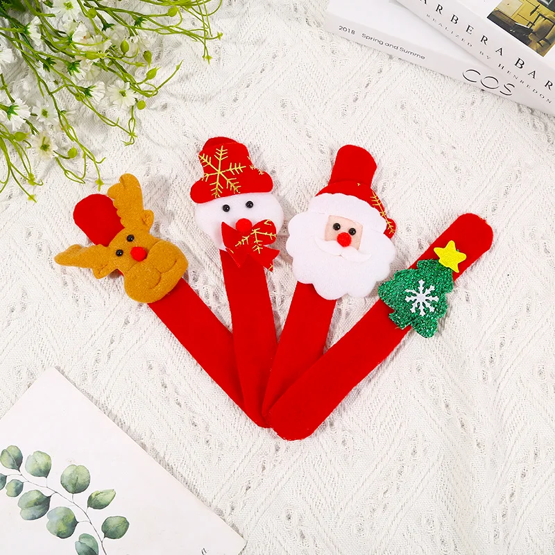 Christmas Cute Cartoon Snap Bracelet Snowman Clap Circle Christmas Hand Slap Clap Christmas Toys For Kids