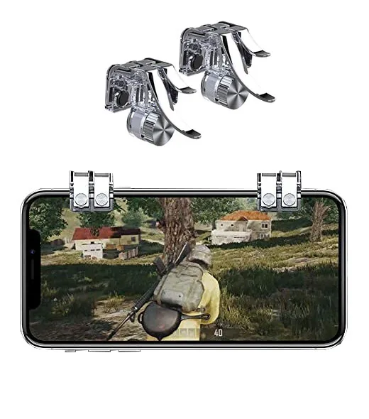 
R11S Metal Phone Triggers for PUBG, Mobile Game Controllers & Fire Trigger Keys for Knives Out/Rules of Survival 