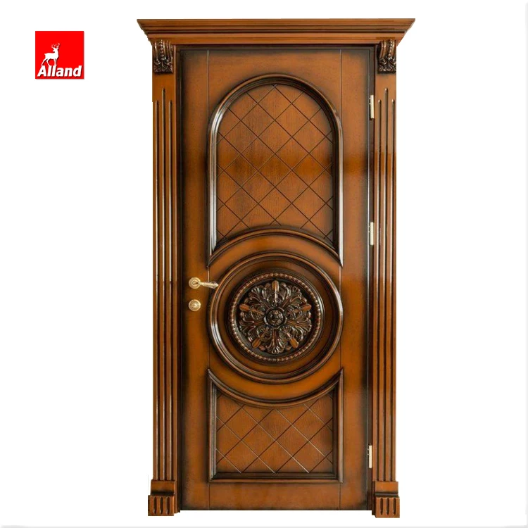 Alland Luxury Traditional Design Royal Interior Door High End Wooden Swing Bedroom Door Custom Cherry Internal Door