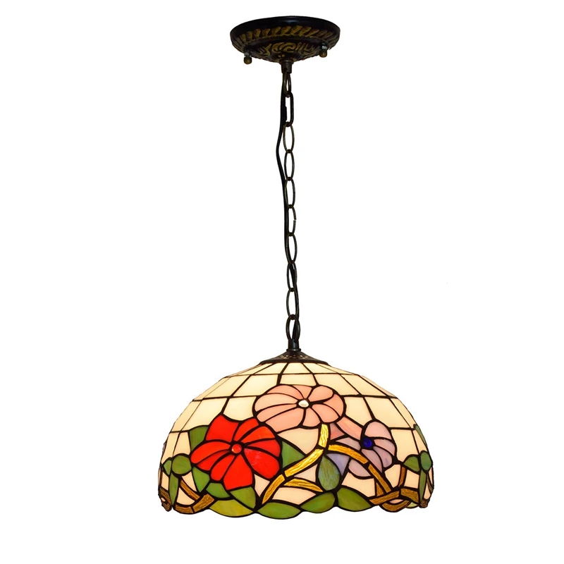 30cm Blossom style creative rural retro Tiffany stained glass Restaurant Bar petal Light 12 inch morning glory pendent lamp