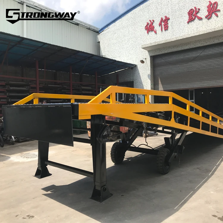 10 tons adjustable  mobile steel loading ramp with CE certification