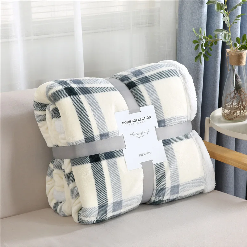 New Japanese Flannel Cozy  Plaid Printing Other Blankets For Winter