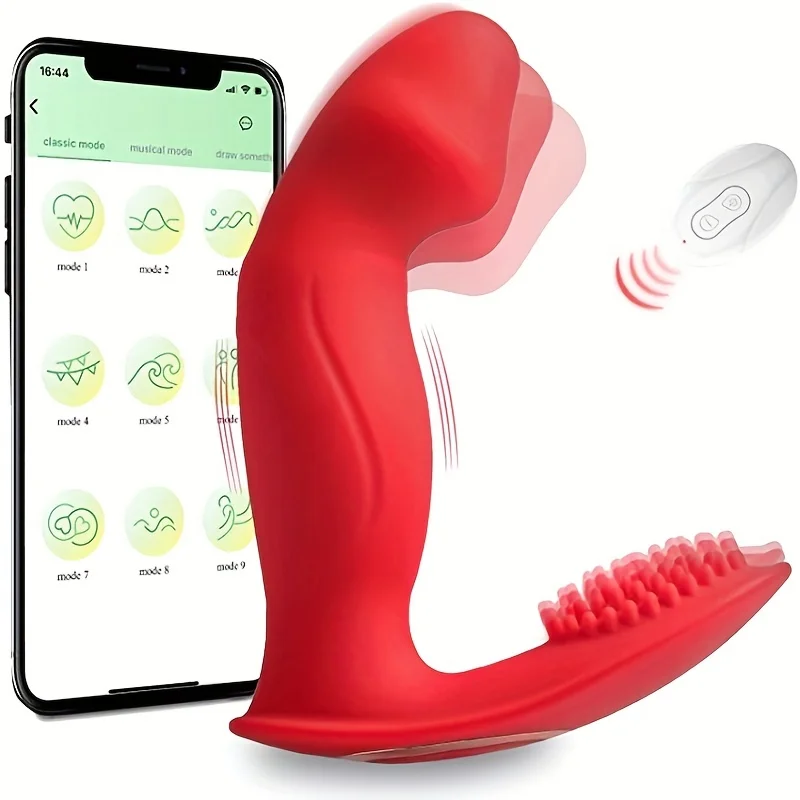 AAV APP Control Wearable Sex Toy Rose Flower Clitoral Stimulation 10 Thrusting Vibrating G Spot Vaginal Vibration for Women