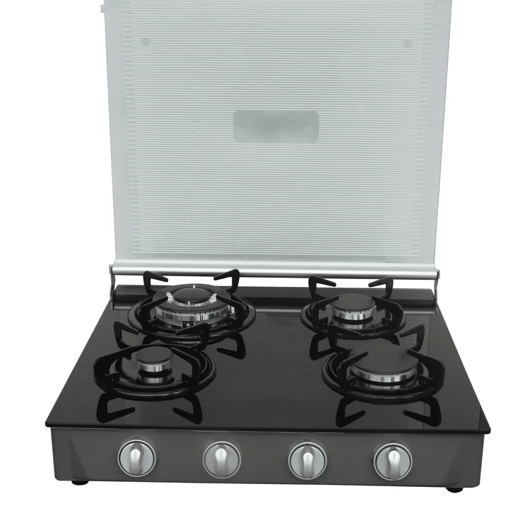 Фабричная поставка Рабочий стол из закаленного стекла газовая плита Бытовая портативная газовая плита с 4 конфорками JZY.4-GT403(B)