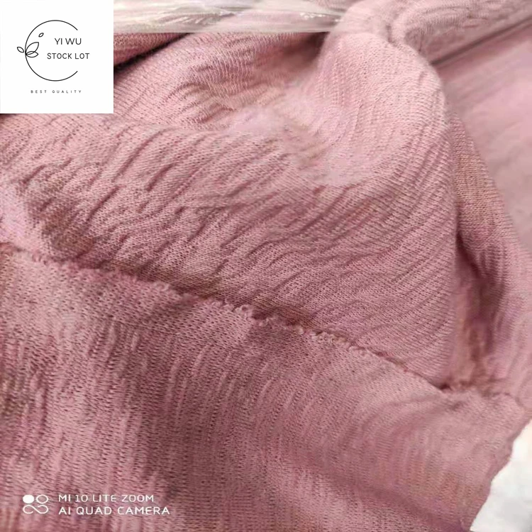 
 knitted jacquard crepe plain dyed stock fabric kg price 10tons quantity need take all goods  