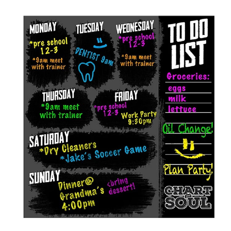 eco custom soft colorful magnetic chore chart for kids with marker dry erase