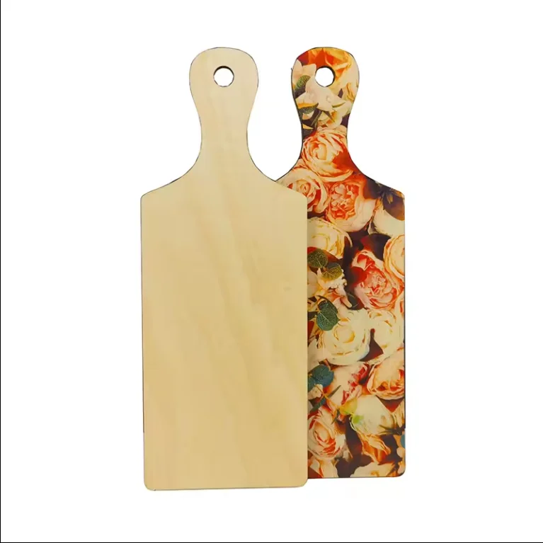 Sublimation Wooden Paddle Chopping Board Blank Mini plywood Cutting Board with Handle  DIY Crafts