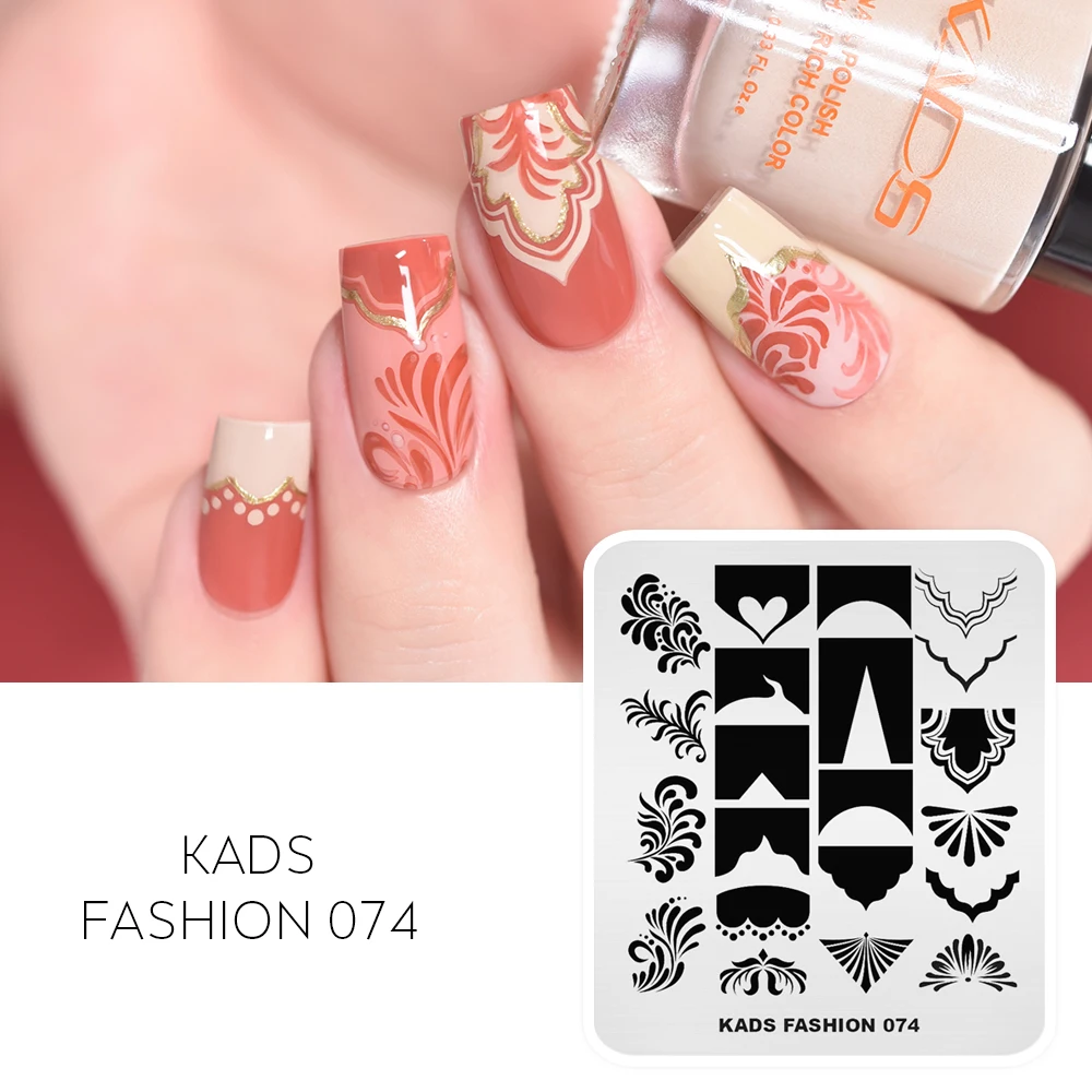 KADS Fashion 074 Stamping Nail Art Plates Flowers Design Image Nail Stamping Plate