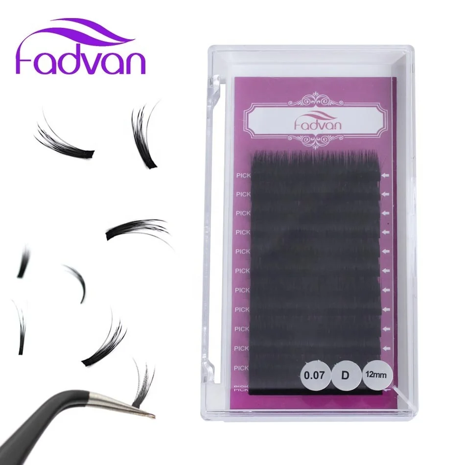  Speed 1s Easy Fanning Lashes Extension Natural Auto Blooming Fans Scrubs Black Matte With Lashbox Falsch Fadvan