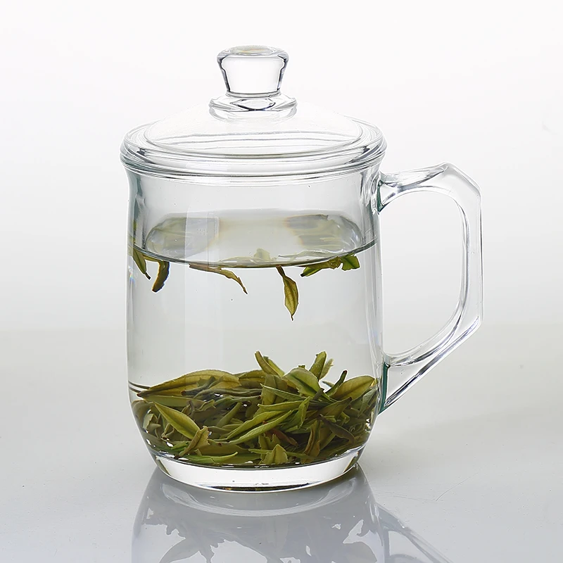 Eco Friendly Products 2024 Tea Mugs Glassware Water Glass Transparent Water Glass With Lid Handgrip