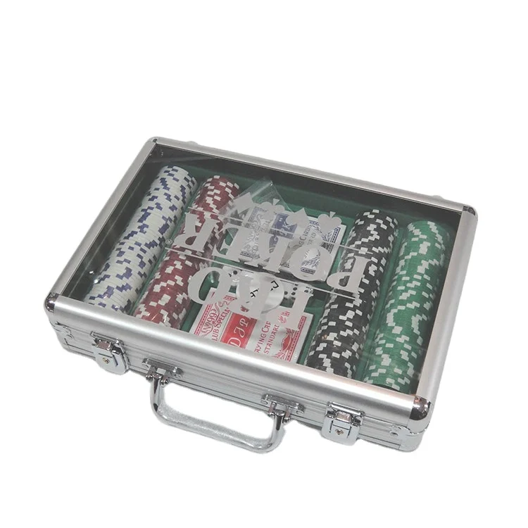 Promotional wholesale aluminum case 200 casino poker chips dealer set